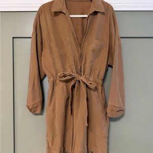 Zara Brown Jumpsuit with Belt